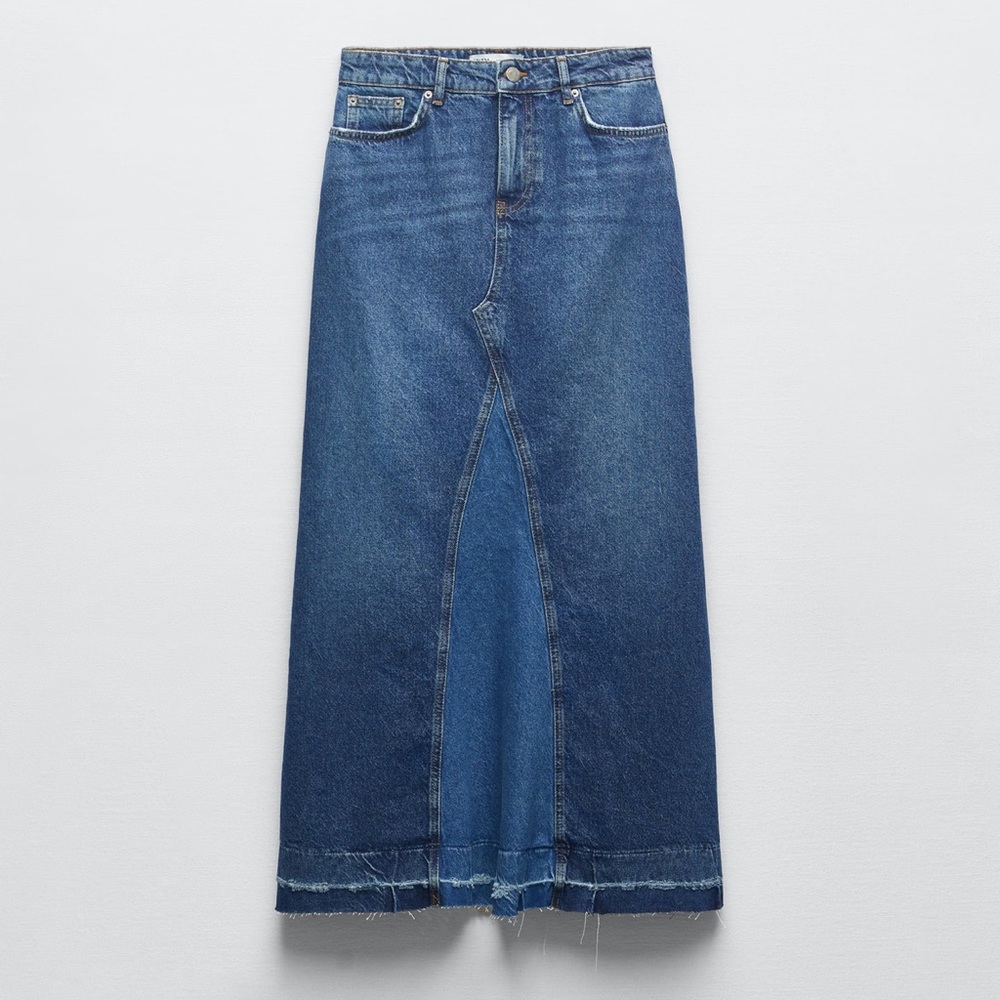 ZARA DENIM MAXI SKIRT SIZE S